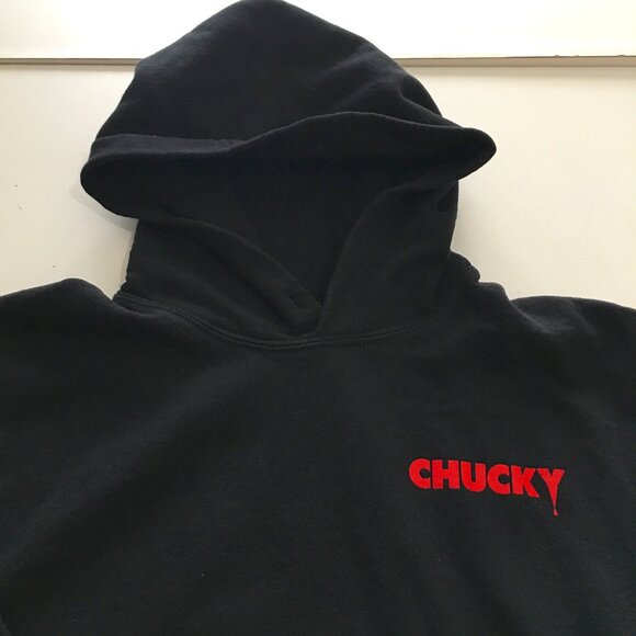 Chucky Snitches Get Stitches Black Hoodie Sweatshirt Universal Studios Small - Picture 4 of 9